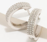 Affinity Diamond Sterling Silver Huggie 0.25 cttw Hoops Earrings